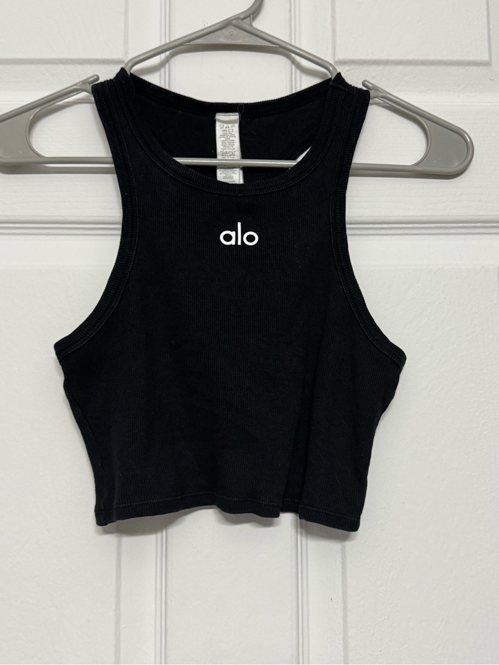 ALO Yoga Black Ribbed Cropped Tank